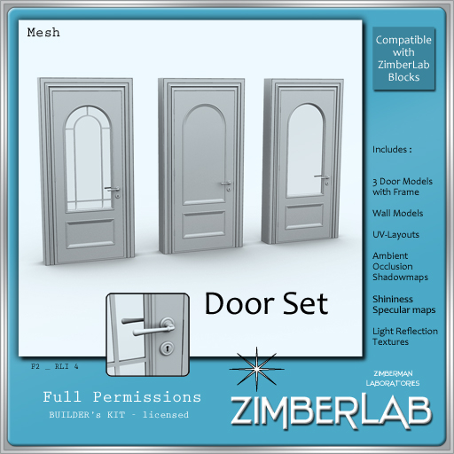 Second Life Marketplace Door full perm ZimberLab Door F2